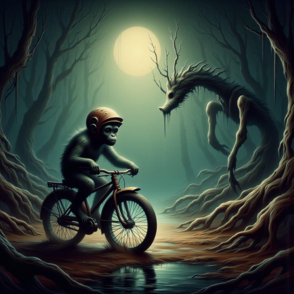 A gorilla and a friend, having fun. :)