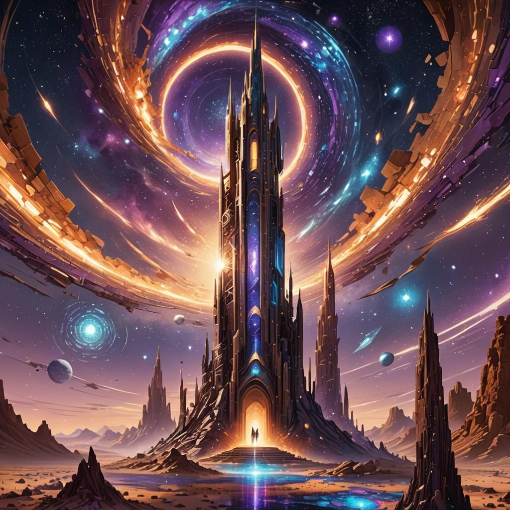 Surreal Cosmic Cityscape Unveiled in Hyper-Realistic Art