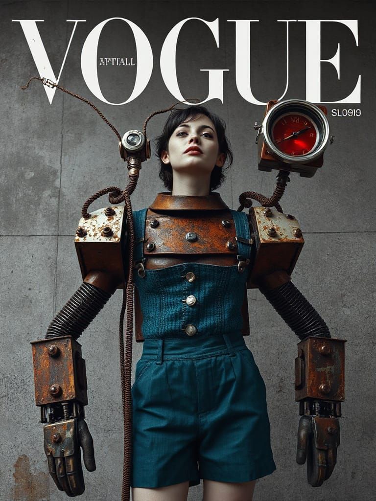 Surreal Future Goddess in a Haywire World of Steel and Rust