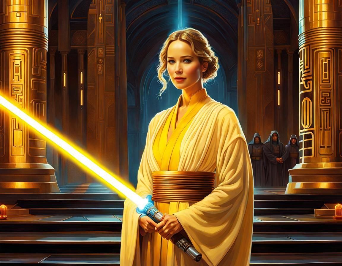 Jedi Master Jennifer Lawrence in Epic Cinematic Digital Pain...