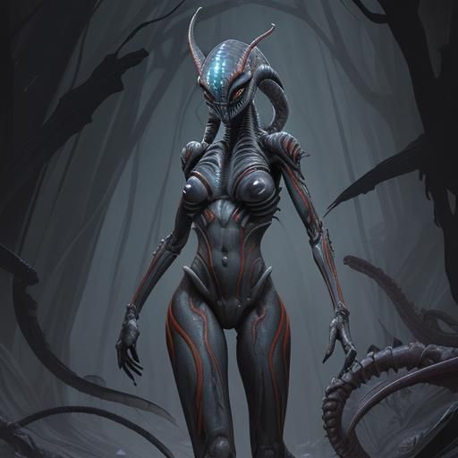 Ahsoka as a Cyberpunk Xenomorph