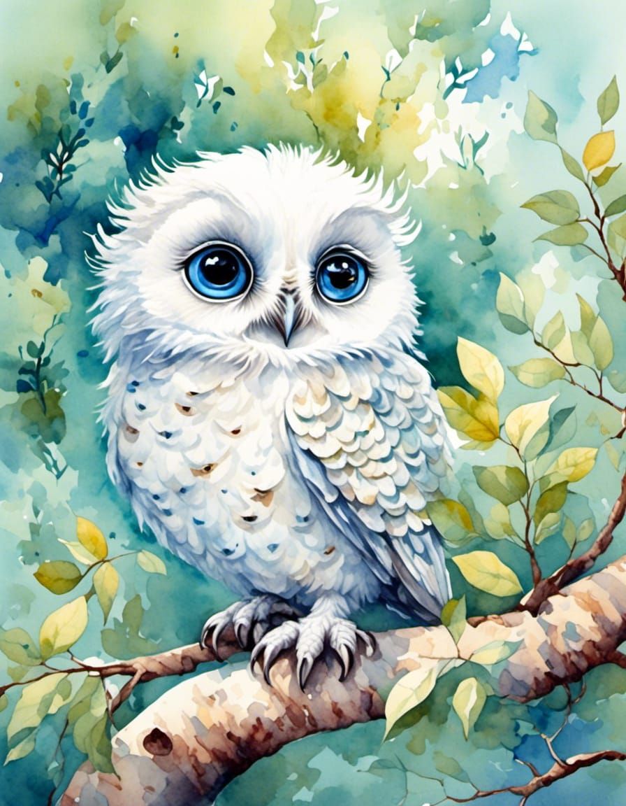 White baby owl