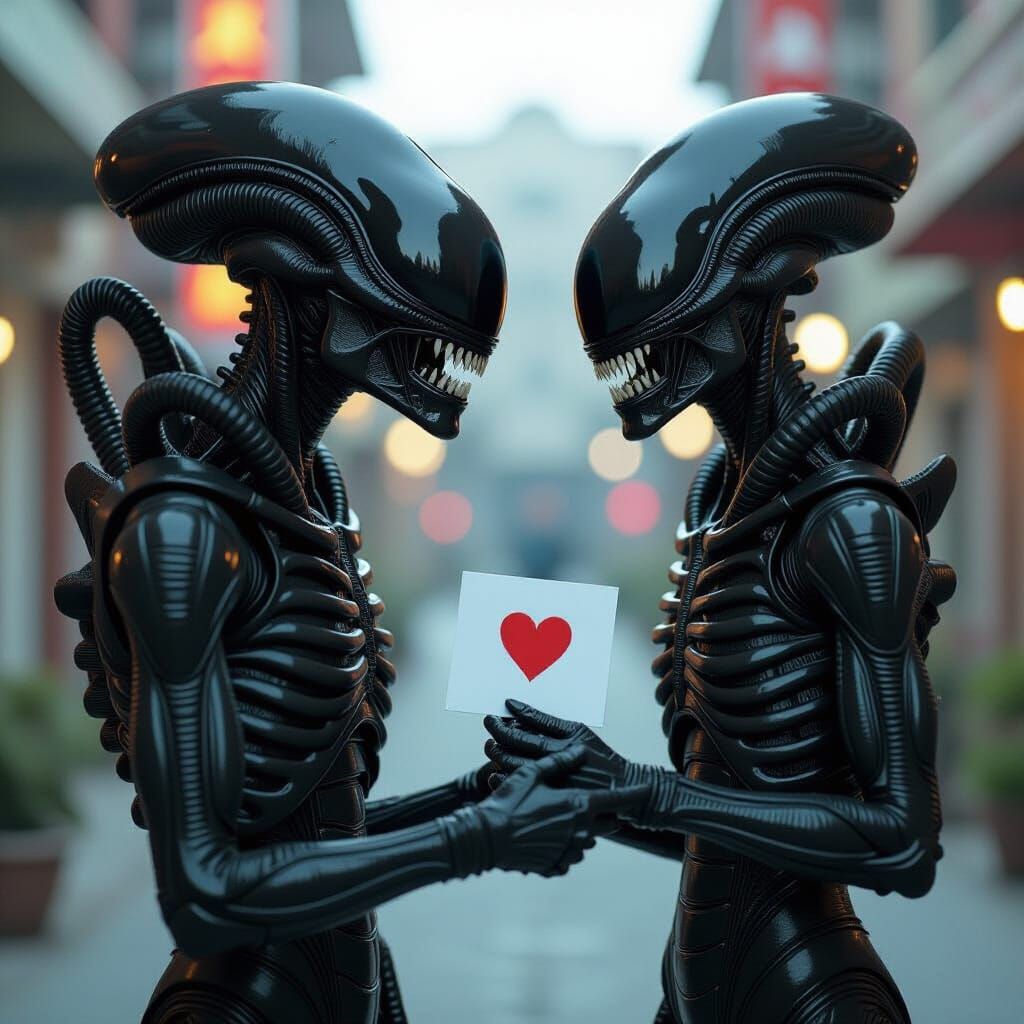 Alien Xenomorph Offers Valentine's Card