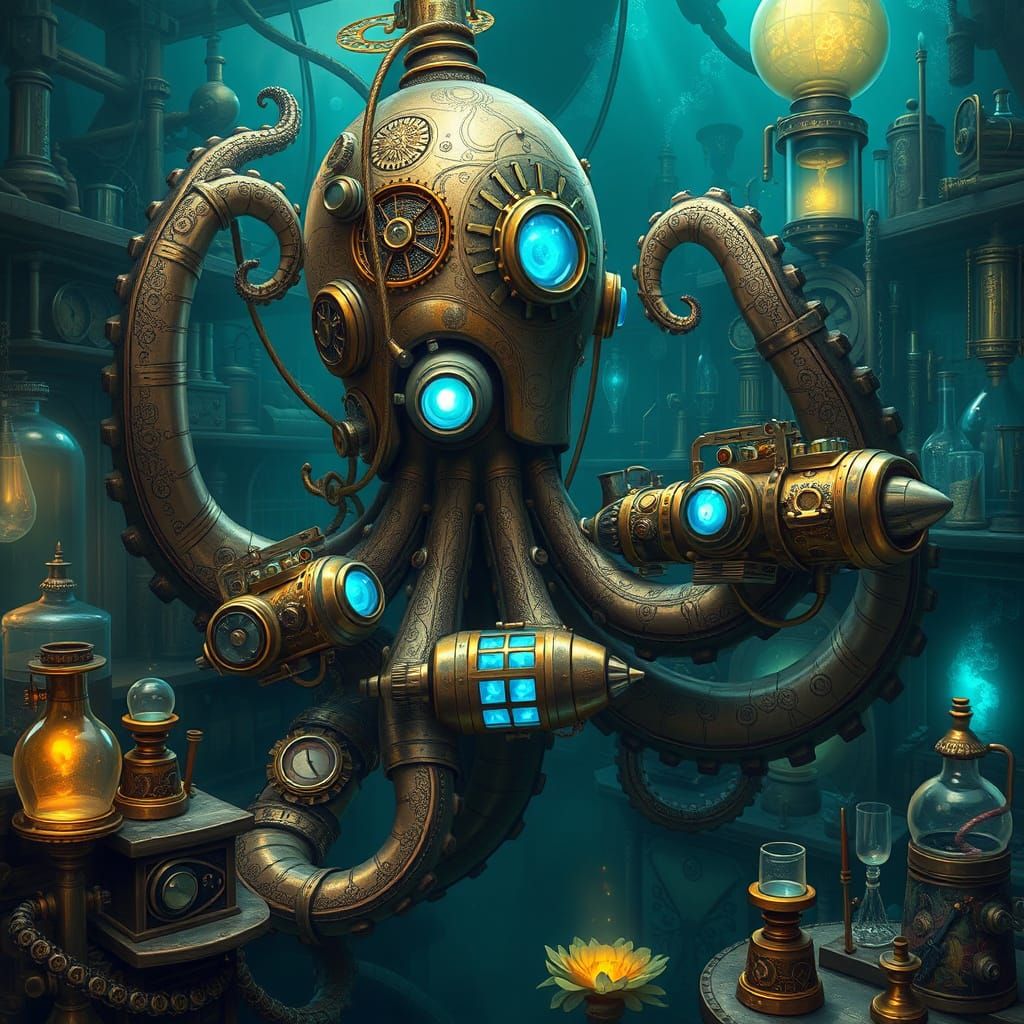 Clockwork Kraken Builds Miniature Submarines in Steampunk La...