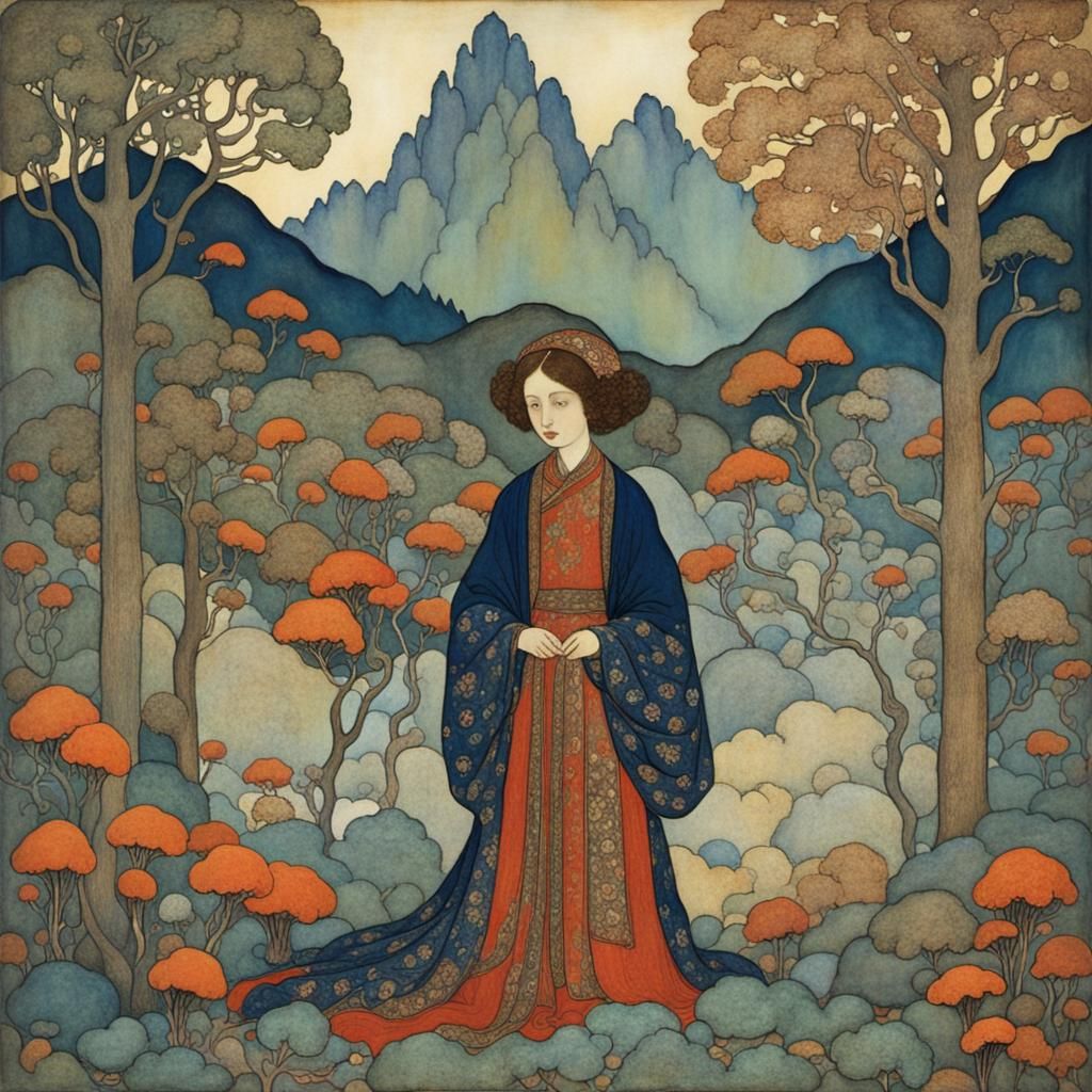 Dreamlike Scene in Vibrant Abstract Art