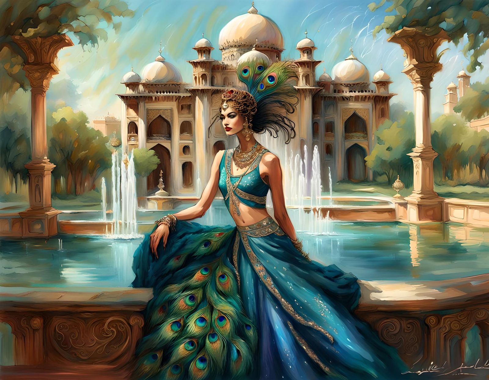 Surreal Fashion Icon in Mughal Splendor