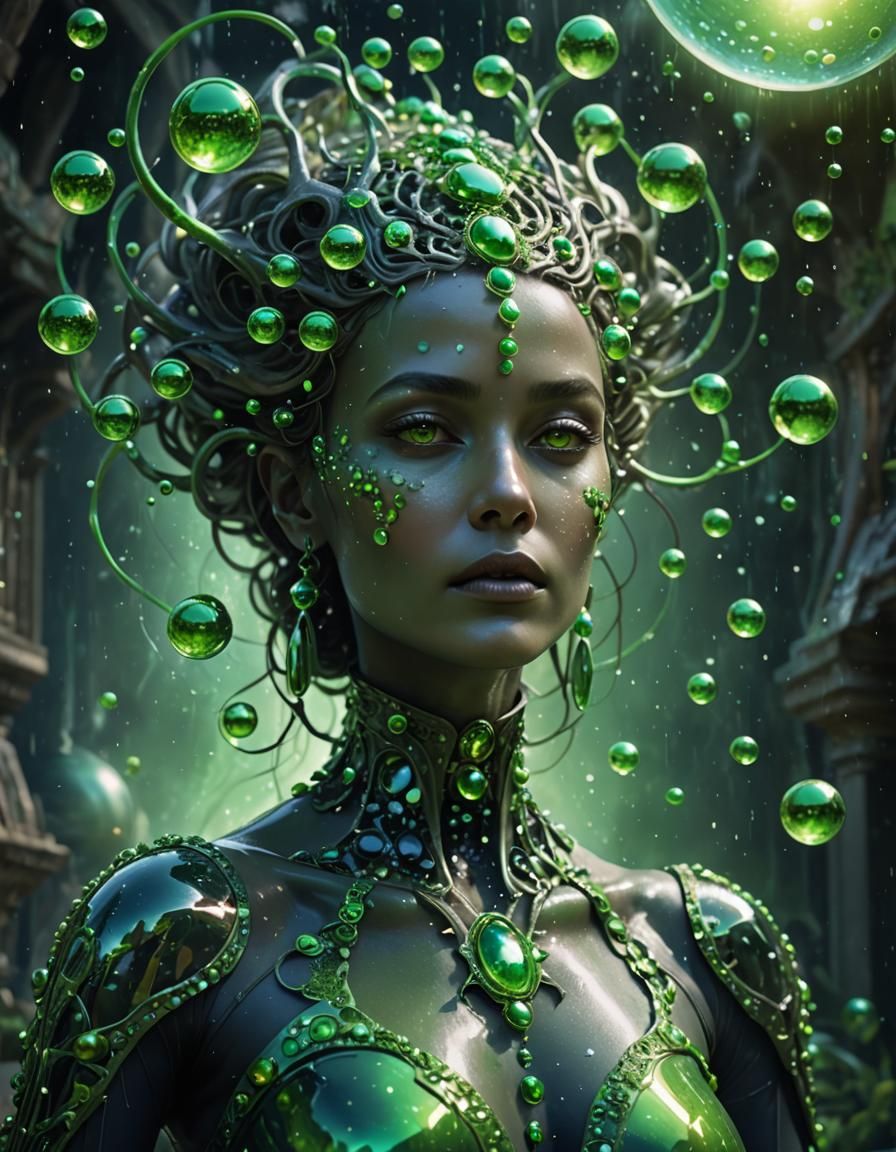 Ethereal Baroque Goddess of Unconsciousness in a Cosmic Real...