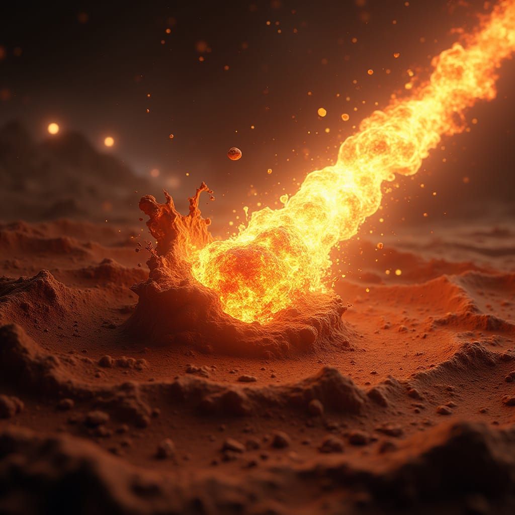 Chocolate Comet Impact on Molten Fudge Planet