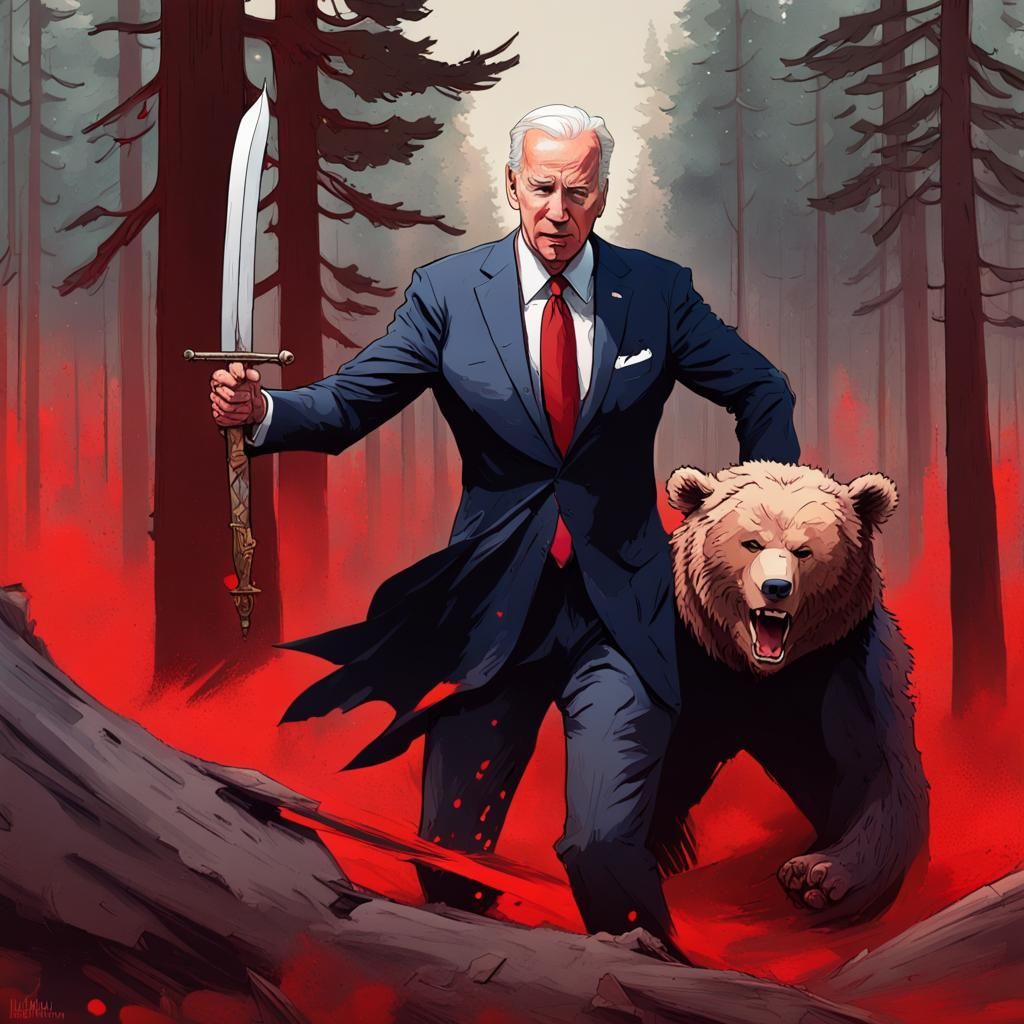 Joe Biden Unleashes Fury on USSR Bear in Epic Portrait