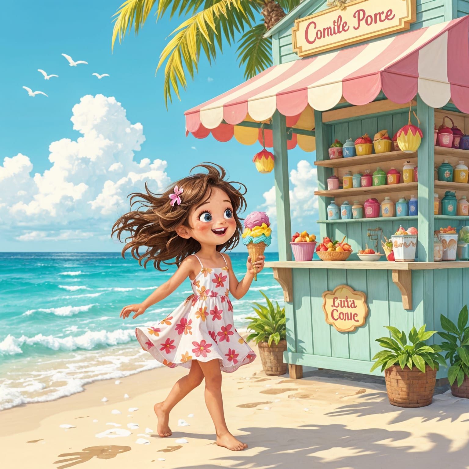 Beach Stall at Sunset: A Summer Story