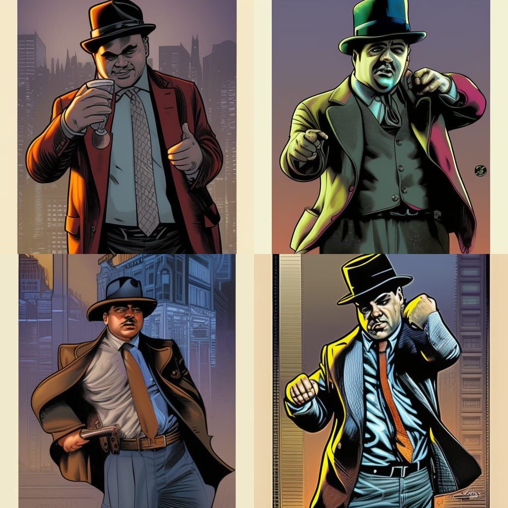 Al Capone in Cyberpunk Comic Book Art