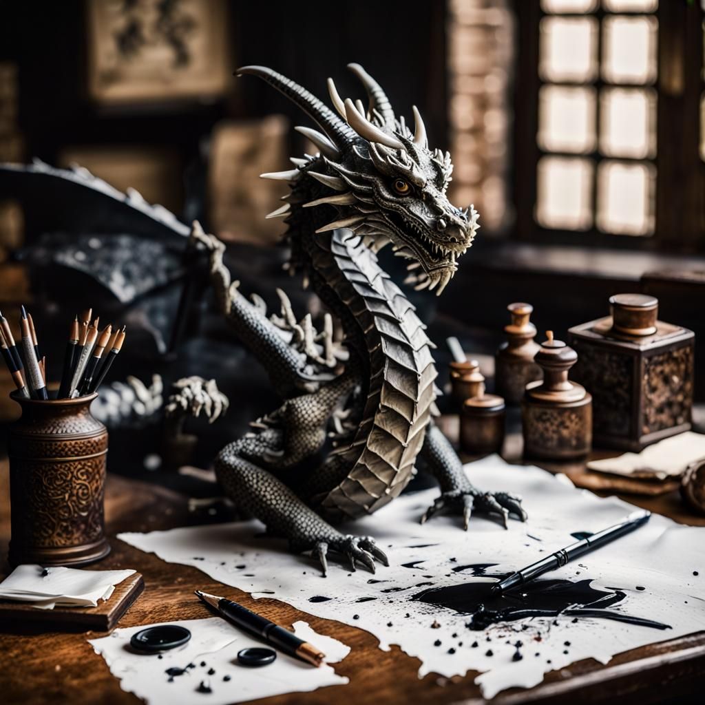 Hyperrealistic Close-Up of Ancient Chinese Dragon-Inspired S...