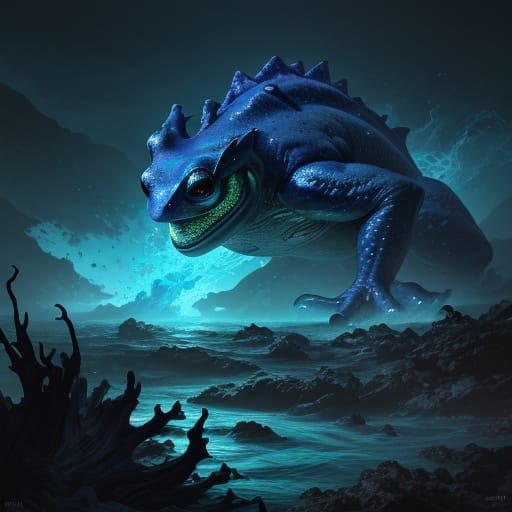 Giant Frog Dominates the Deep Sea in Epic Cinematic Scene