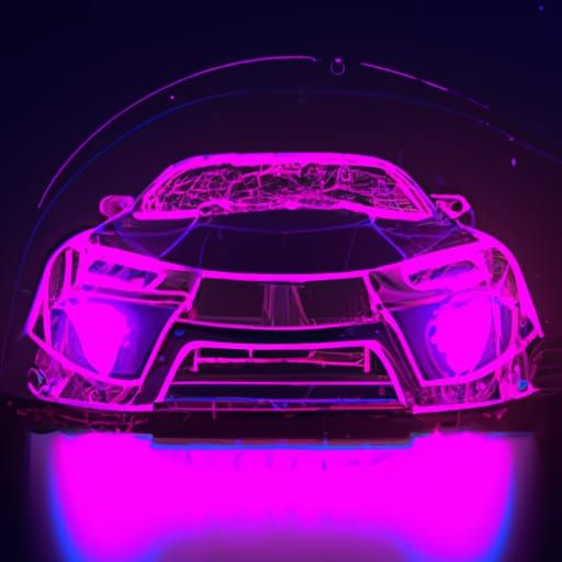 Neon Futuristic Masterpiece Unveils Epic Car Logo