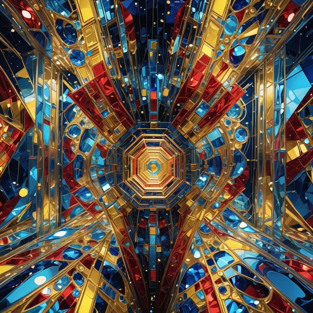 Futuristic Tesseract Fashion Assistant in High-Tech Dressing...