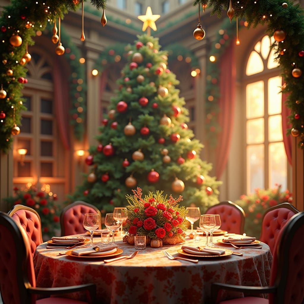 Ethereal Winter Wonderland in Vibrant Colors