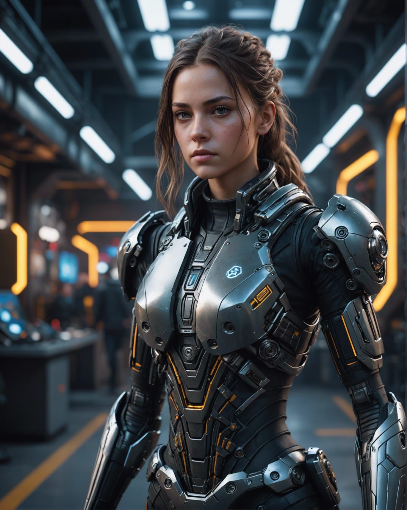 Sci-Fi Portrait in Cyberpunk Aesthetic