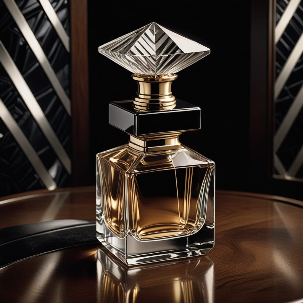 Elegant Art Deco Luxury Still Life with Frosted Glass and Si...