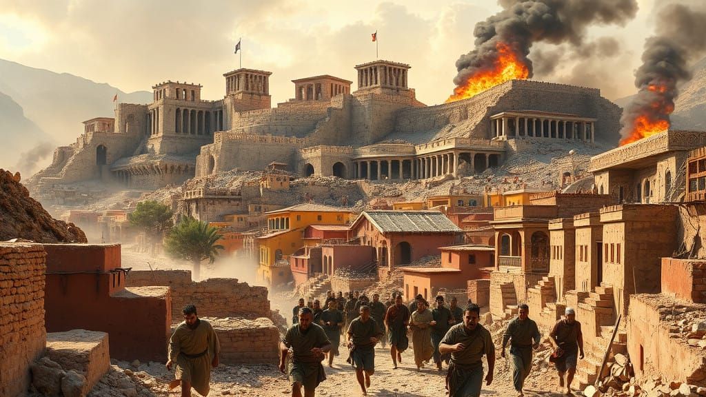 Ancient Troy VI after Devastating Earthquake in Dramatic Rui...