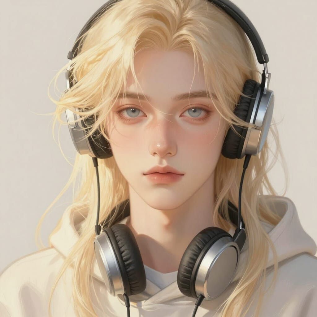 Portrait of a Young Man with Gentle Beauty