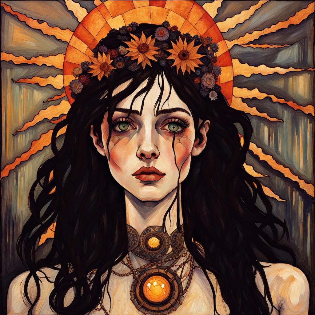 Ethereal Emo Goddess Radiates Intense Beauty