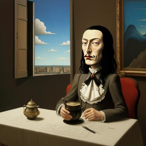 Poème de Paul Eluard in Dreamlike Splash Art Style