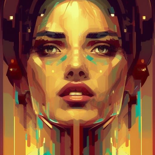 Pixelated Portrait in Retro Digital Art Style
