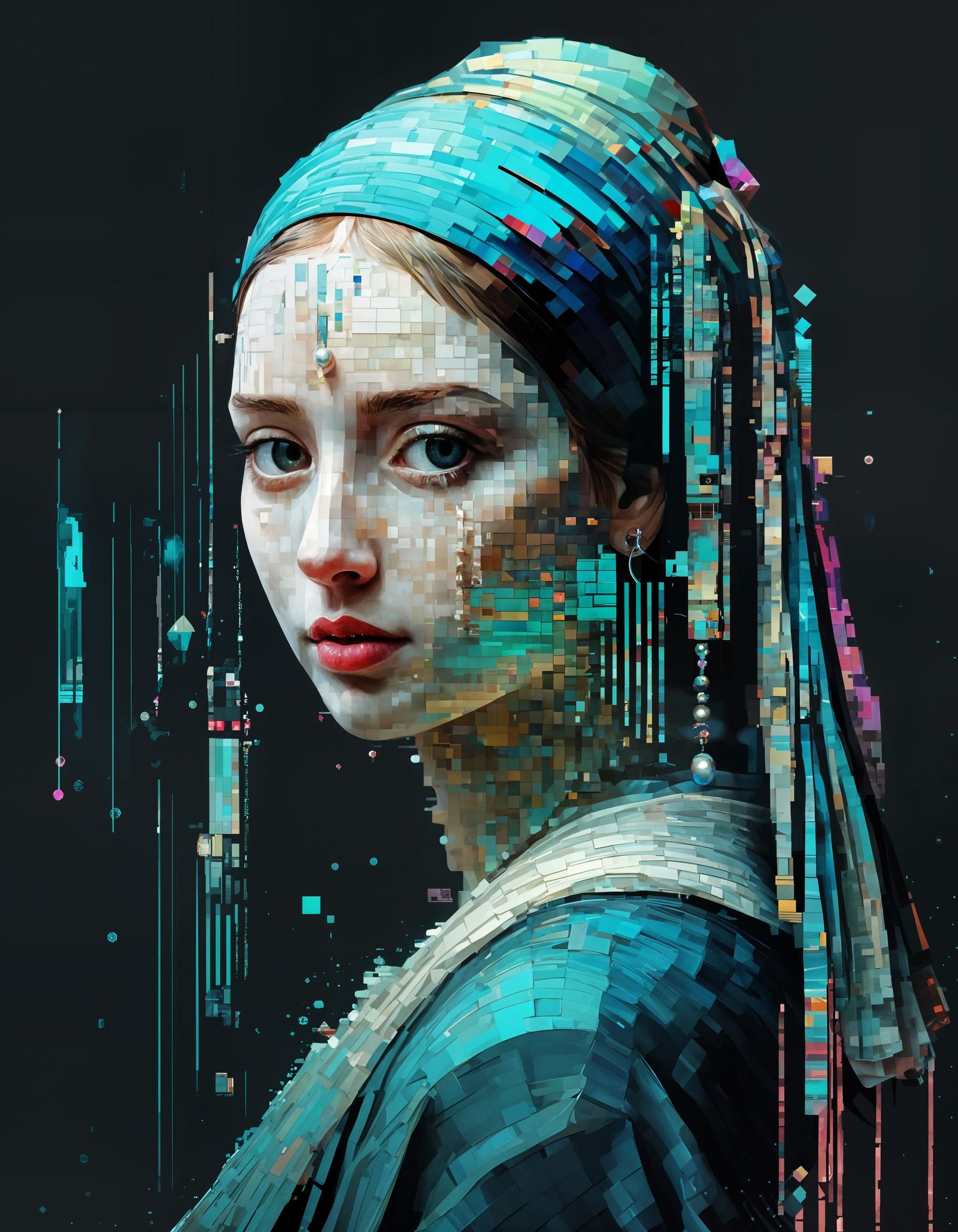 Glitching Girl With A Pearl Earring