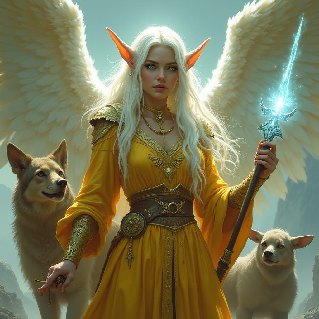 Angelic Warrior Empress with Glowing Wand