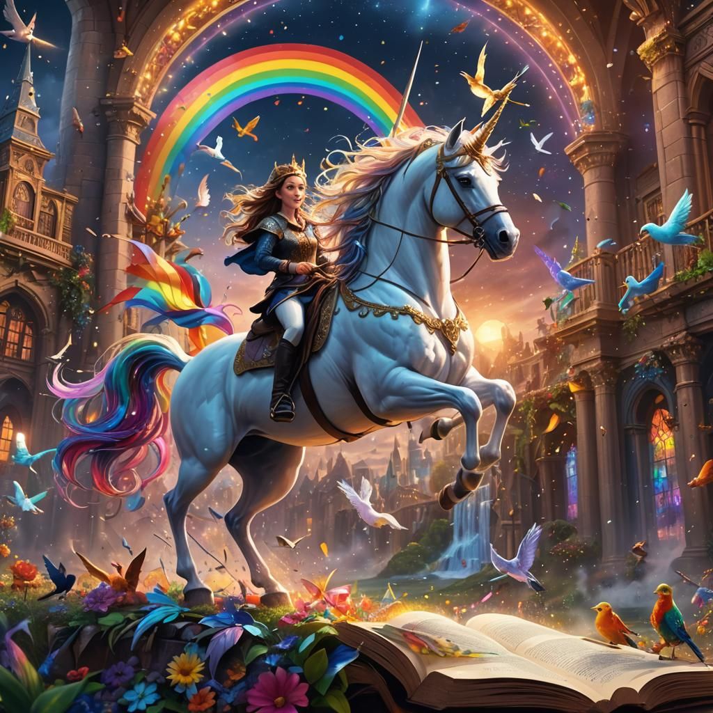 Fantastical Princess in a Rainbow World of Wonder
