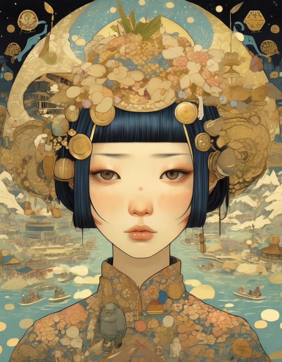 Champagne in a Futuristic Pop Art Style