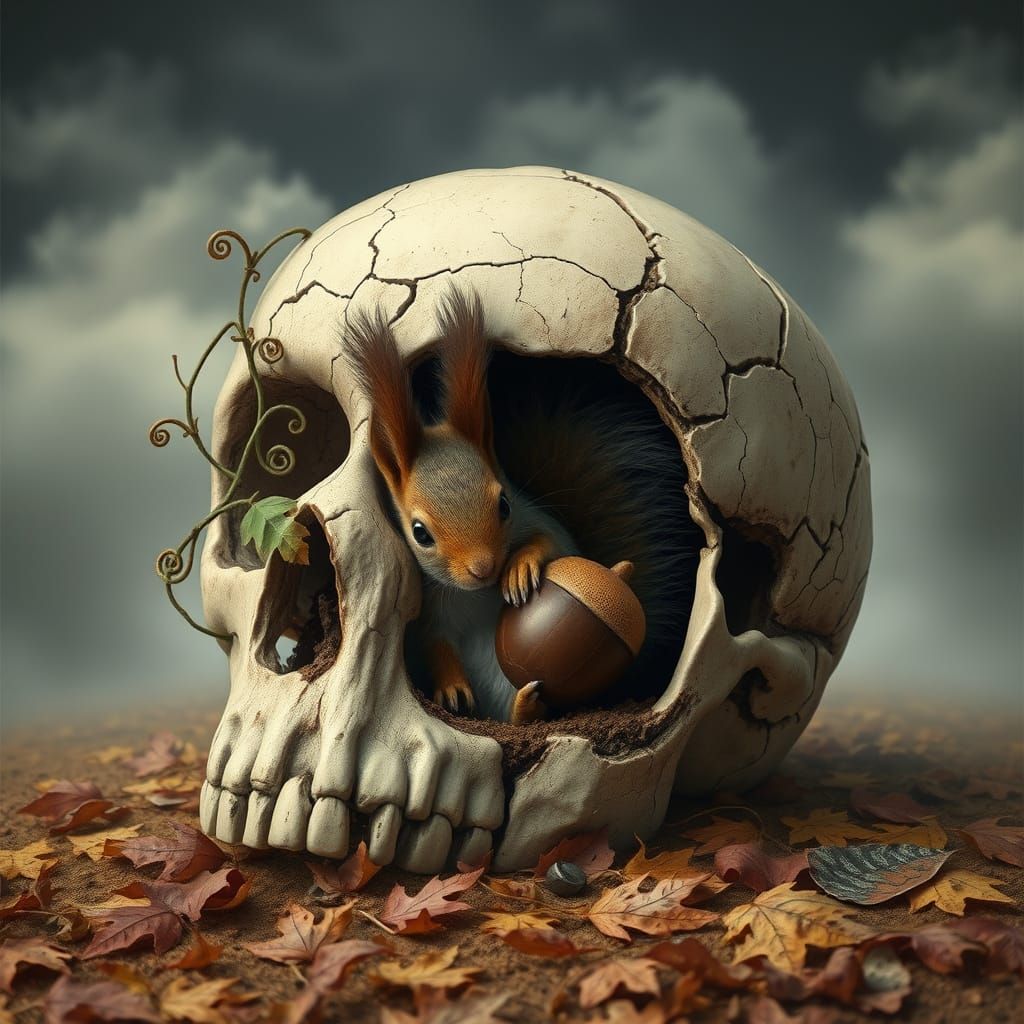 Whimsical Skull Home in a Fantastical Forest