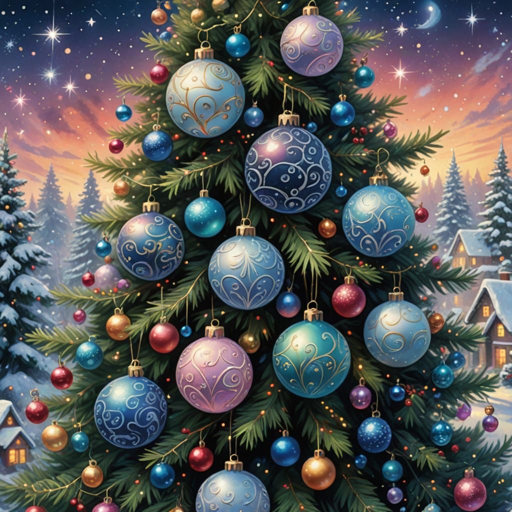 Enchanting Christmas Tree with Pastel Ornaments