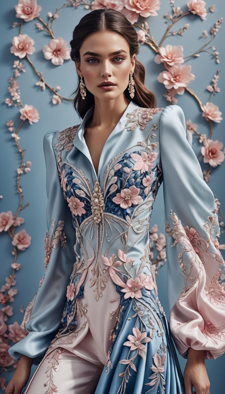 Elegant Woman in Modern Luxury Fashion