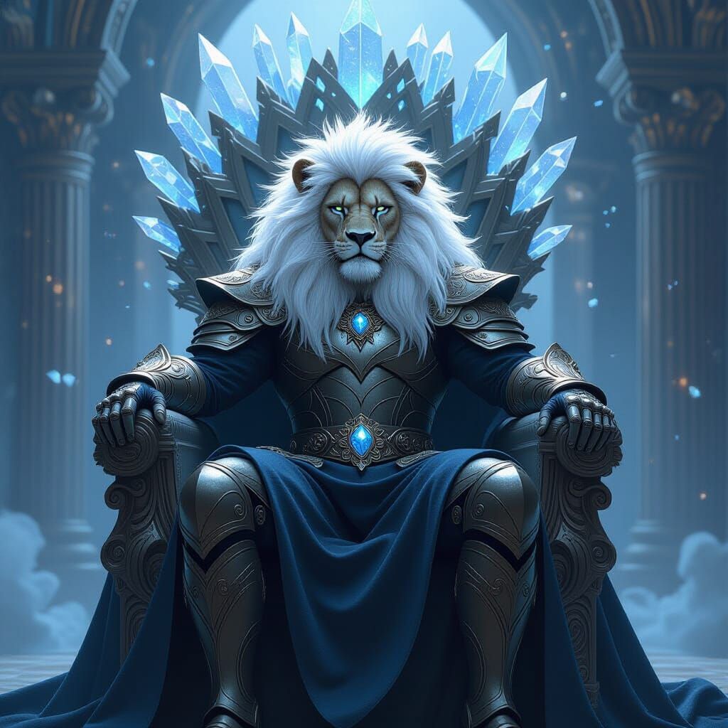 Lion King on Crystalline Throne, Renaissance Style