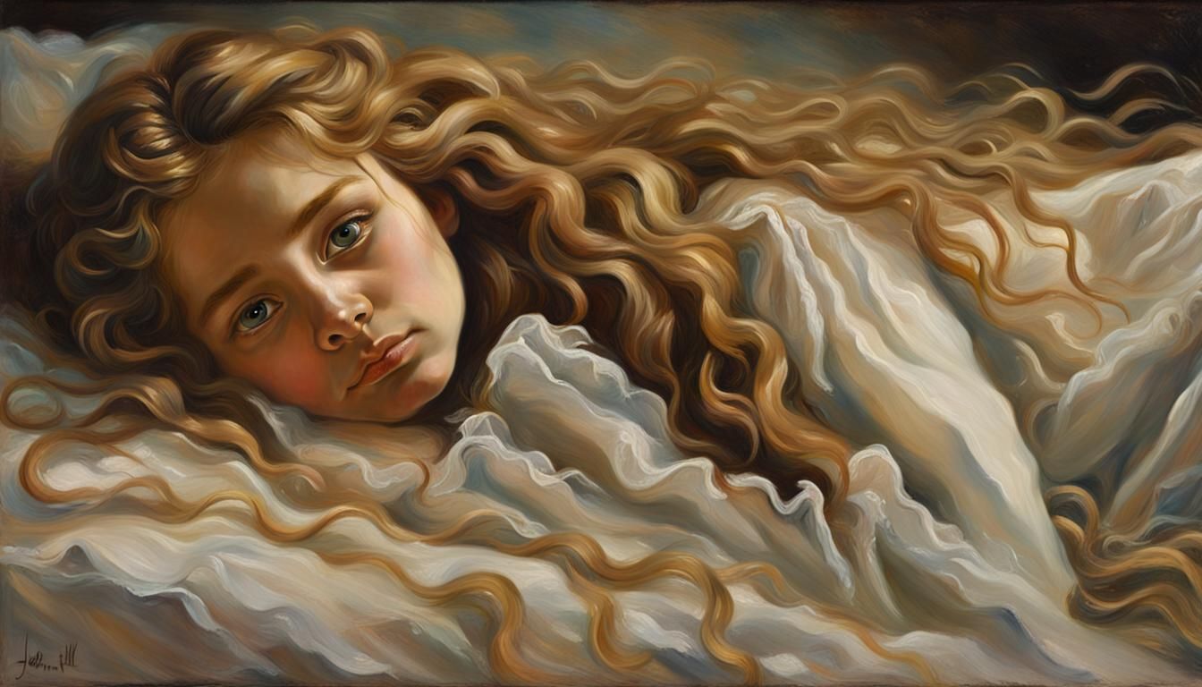 Elegant Oil Portrait of a Girl in a Dreamy Blending Style