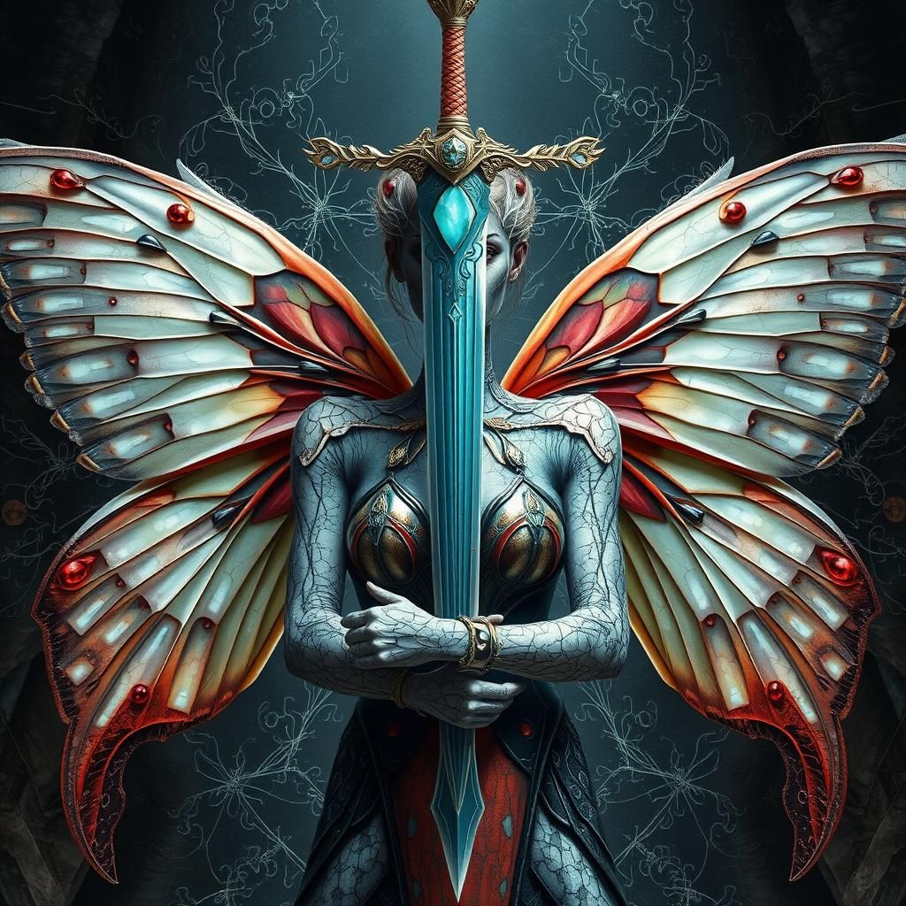 Granite Faerie Wields Crystal Sword in Majestic Armory