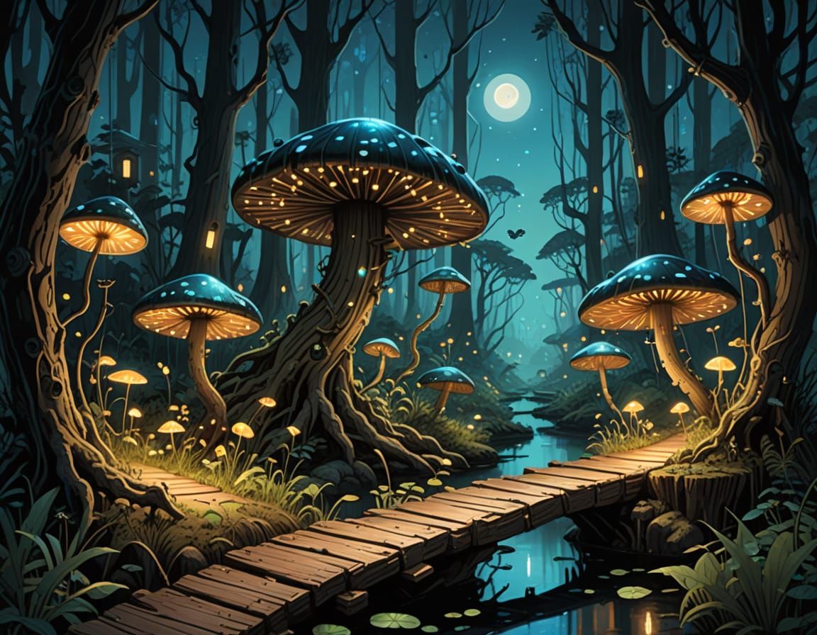 Whimsical Insect Village in Fantasy Realism Style