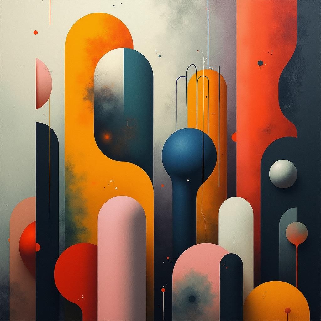 Dreamlike Geometric Masterpiece in Deep, Rich Colors