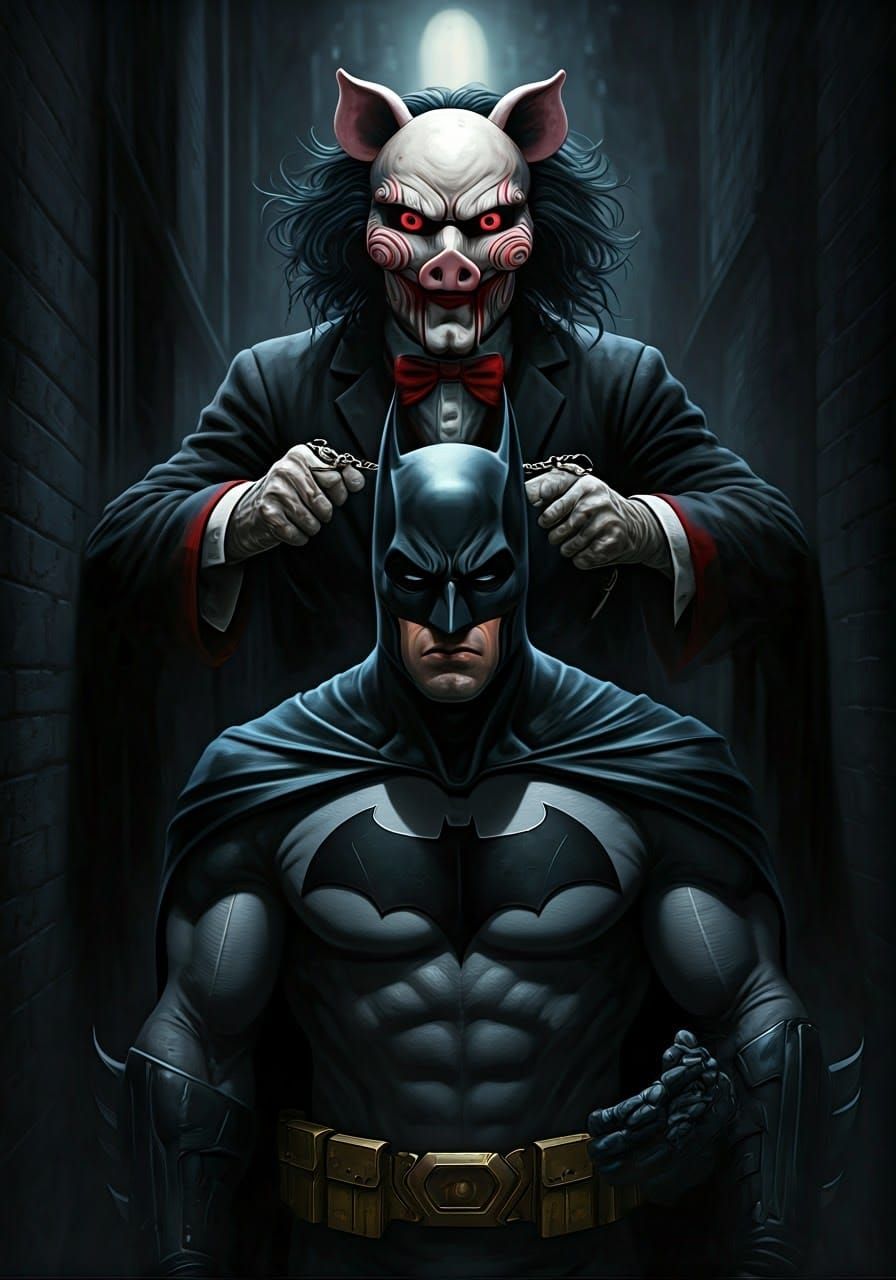 Dark and Twisted Batman vs Jigsaw Scene