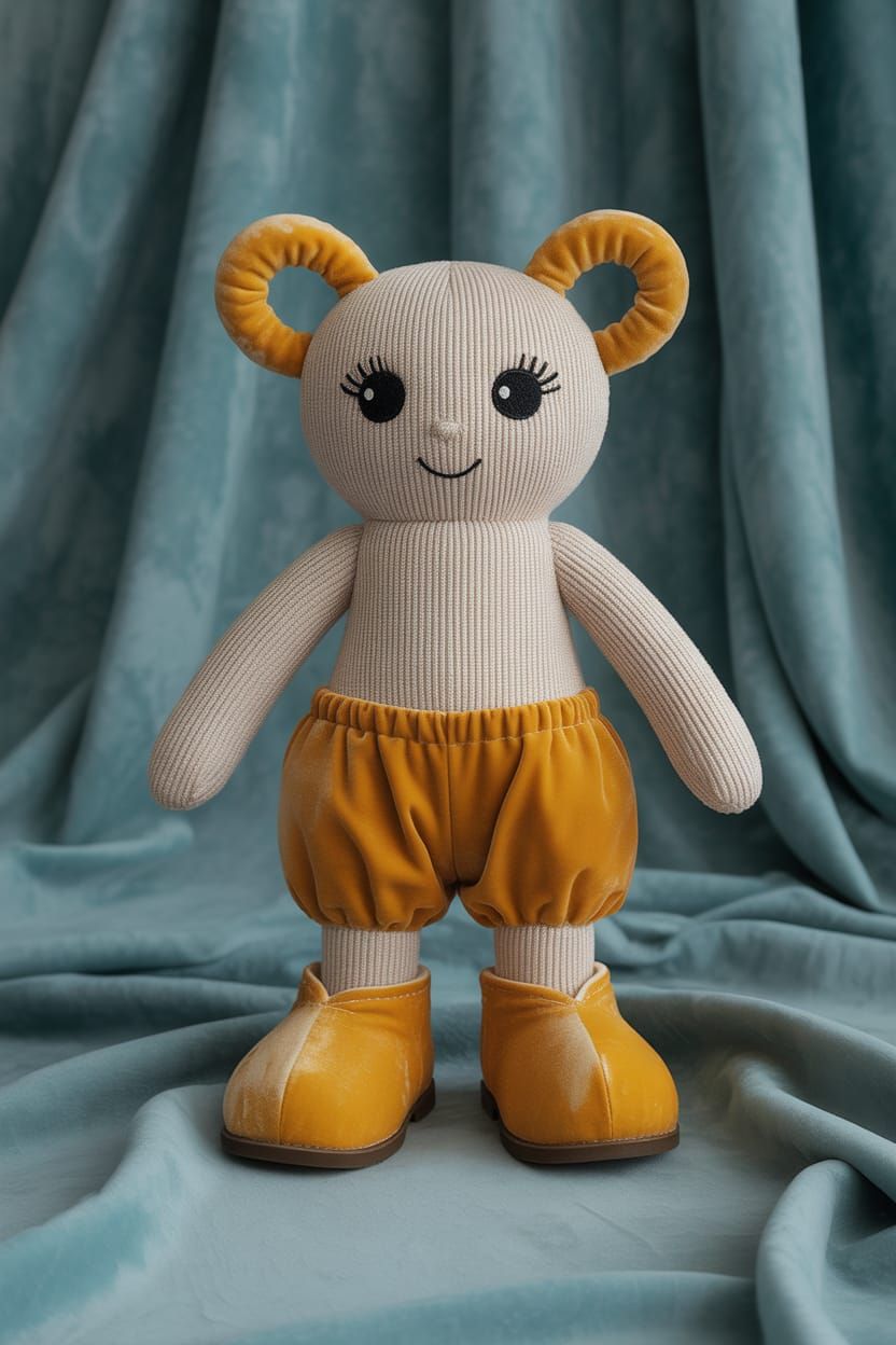 Gorgeously Golden Velvet Happy Things in Huge Cute Boots