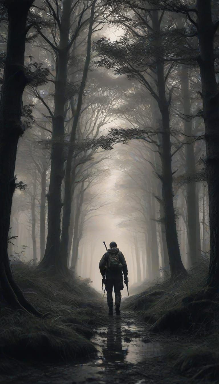 Cinematic Sniper in Forest Camouflage