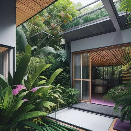 Modernist Oasis with Contrasting Interior and Exterior