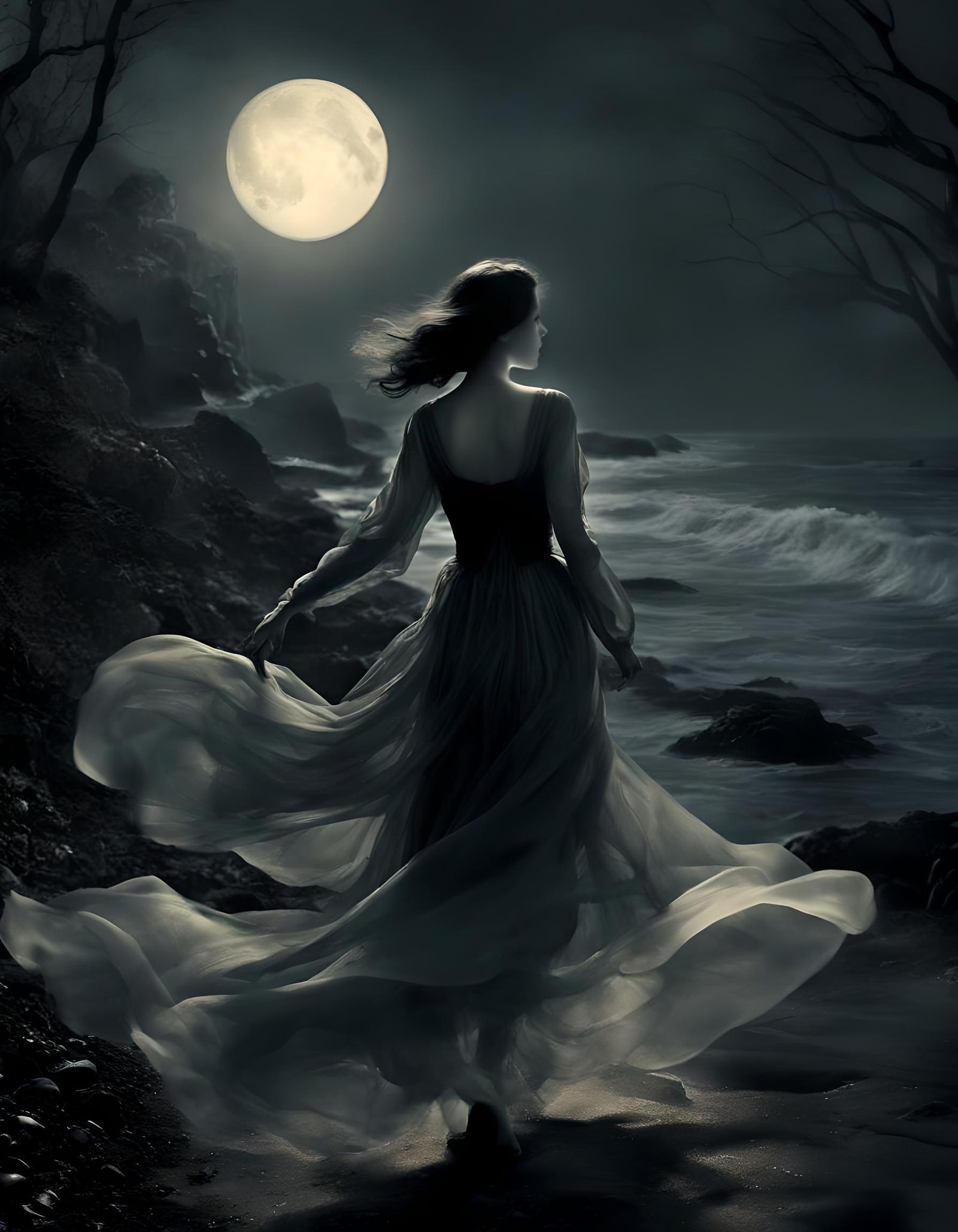 Ethereal Figure Fading into Fantasy, Steichen Style