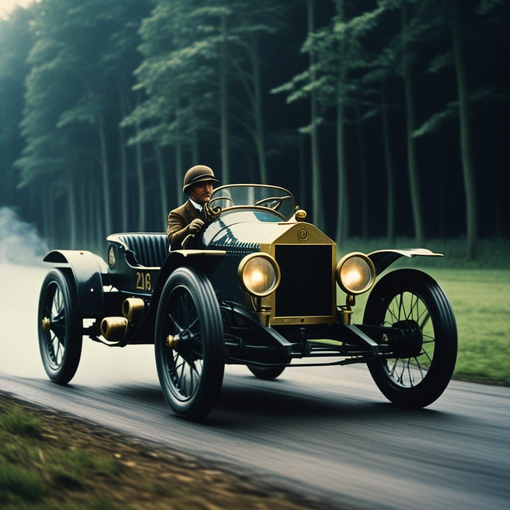 1909 Lorraine-Dietrich Grand Prix Cinematic Film Still