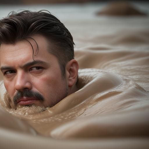 Leather Dom Sinks into Thick, Creamy Quicksand in Golden Lig...