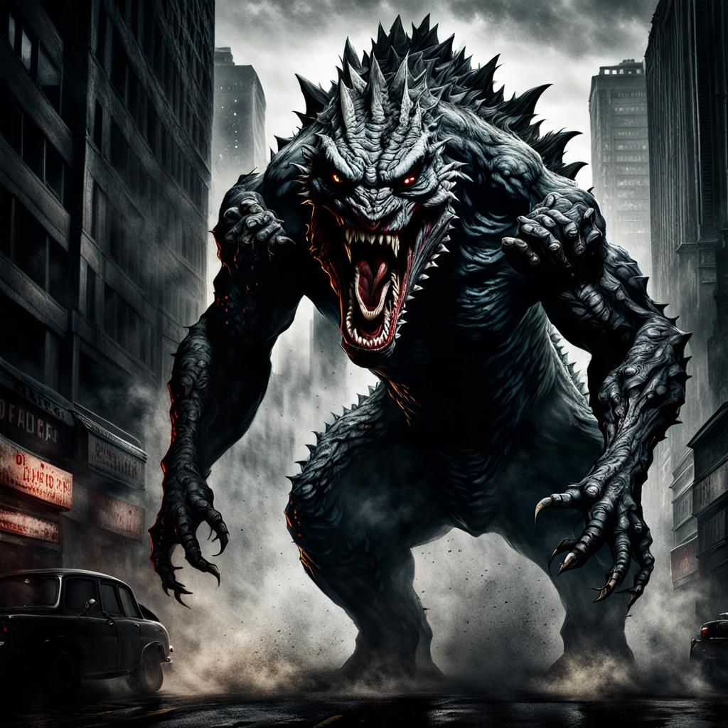 Giant Monster Emerges from Darkened Abyss