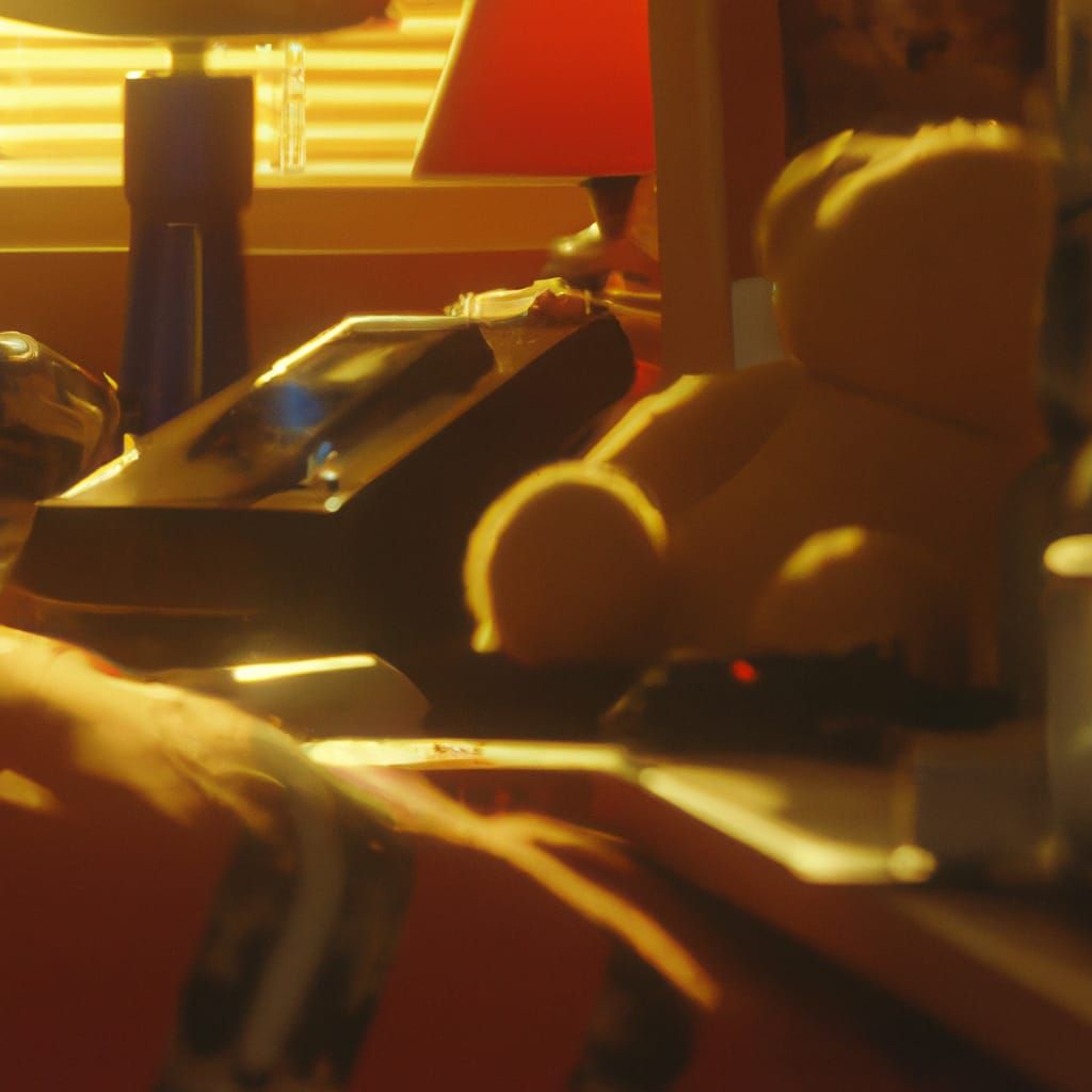 Vibrant 90s Bedroom Scene Captured in Golden Hour Light