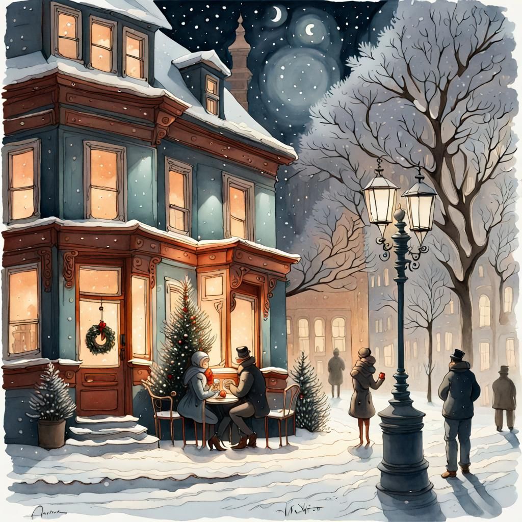 Winter Romance in a Cozy Cafe