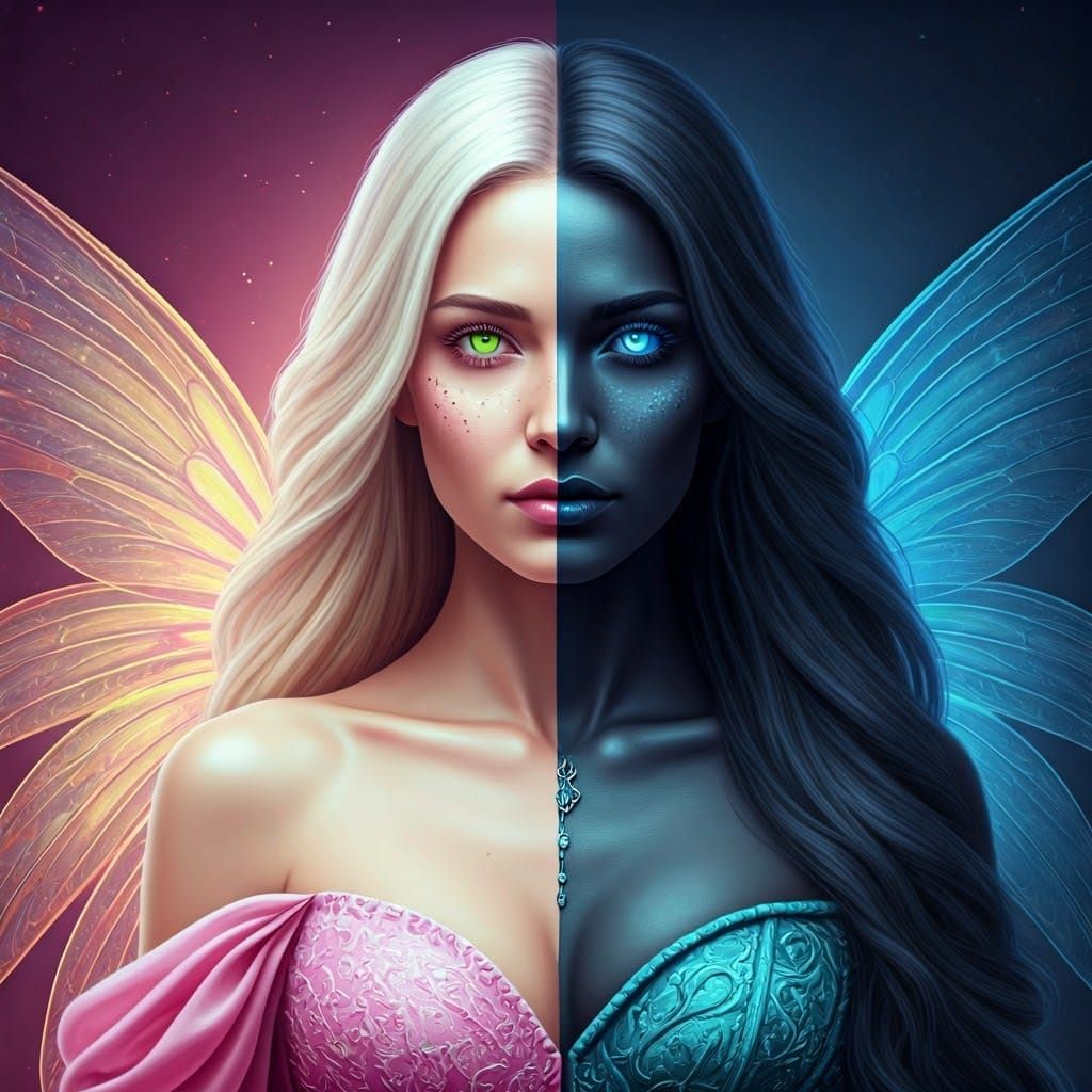 Ethereal Double Portrait Blends Fairy and Elf Styles